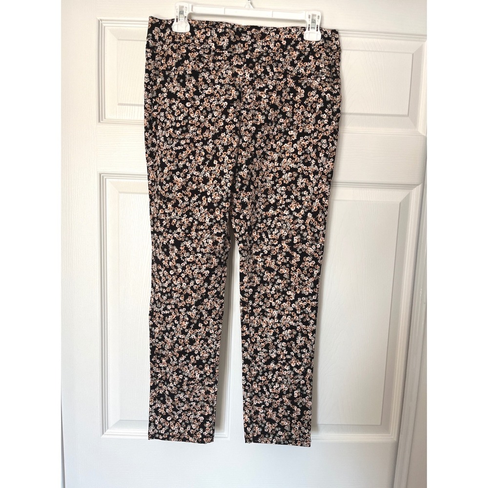 Skye's the Limit Floral Print Pants‎ Womens Size 8 Black Beige Casual